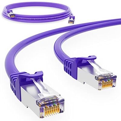 HB-DIGITAL 0,5 m CAT 6 Câble patch RJ45 S/FTP 1 Gbit/s Violet - Publicité HB-DIGITAL 0,5 m CAT 6 Câble patch RJ45 S/FTP 1 Gbit/s Violet - Publicité