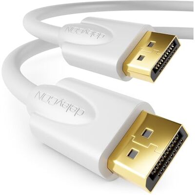 deleyCON 2m DisplayPort Câble 4K 2160p 3D HDCP DP (20 Pin) Fiche vers DP (20 Pin) Fiche PC Notebook Moniteur Carte Graphique Blanc - Publicité deleyCON 2m DisplayPort Câble 4K 2160p 3D HDCP DP (20 Pin) Fiche vers DP (20 Pin) Fiche PC Notebook Moniteur Carte Graphique Blanc - Publicité