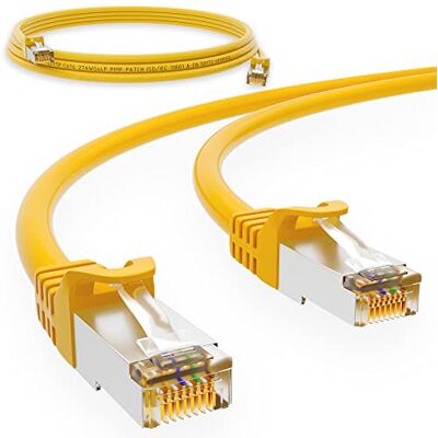 HB-DIGITAL Câble patch CAT 6 0,5 m Câble réseau LAN CAT.6 Vitesse de transfert jusqu'à 1 Gbit/s Fiche RJ45 25 cm Jaune cuivre professionnel S/FTP Cat6 Ethernet Commutateur routeur modem - Publicité HB-DIGITAL Câble patch CAT 6 0,5 m Câble réseau LAN CAT.6 Vitesse de transfert jusqu'à 1 Gbit/s Fiche RJ45 25 cm Jaune cuivre professionnel S/FTP Cat6 Ethernet Commutateur routeur modem - Publicité