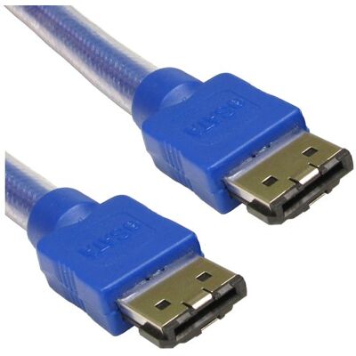 kenable Câble eSATA Externe Blindé Haute Vitesse 3GHz 300Mo/s avec Clip de Fixation 1,5m Bleu - Publicité kenable Câble eSATA Externe Blindé Haute Vitesse 3GHz 300Mo/s avec Clip de Fixation 1,5m Bleu - Publicité