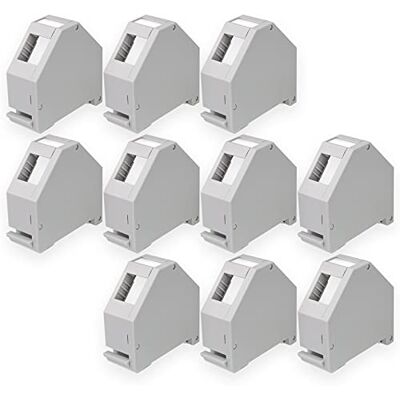 HB-DIGITAL Lot de 10 adaptateurs de rail DIN RJ45 Keystone pour rail DIN 35 mm Convient pour modules Keystone Cat.5e Cat.6/6a Cat.8 Prise réseau Ethernet LAN Câble de pose - Publicité HB-DIGITAL Lot de 10 adaptateurs de rail DIN RJ45 Keystone pour rail DIN 35 mm Convient pour modules Keystone Cat.5e Cat.6/6a Cat.8 Prise réseau Ethernet LAN Câble de pose - Publicité