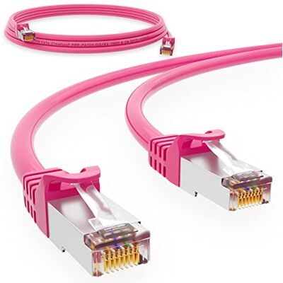 HB-DIGITAL Câble réseau LAN CAT.6 de 3 m Vitesse de transfert jusqu'à 1 Gbit/s Fiche RJ45 Cat 6 Rose Cuivre Professionnel S/FTP Cat6 Ethernet Cable Patchcable Router Modem - Publicité HB-DIGITAL Câble réseau LAN CAT.6 de 3 m Vitesse de transfert jusqu'à 1 Gbit/s Fiche RJ45 Cat 6 Rose Cuivre Professionnel S/FTP Cat6 Ethernet Cable Patchcable Router Modem - Publicité