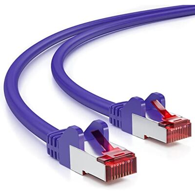 deleyCON 7,5m Câble Réseau Cat6-1 000 Mbit/s (Cuivre, S/FTP, sans Halogène) RJ45 Gigabit Câble Patch Ethernet LAN pour DSL, Internet, Wi-Fi, Switch, Routeur, Modem, Panneau de Brassage Violet - Publicité deleyCON 7,5m Câble Réseau Cat6-1 000 Mbit/s (Cuivre, S/FTP, sans Halogène) RJ45 Gigabit Câble Patch Ethernet LAN pour DSL, Internet, Wi-Fi, Switch, Routeur, Modem, Panneau de Brassage Violet - Publicité