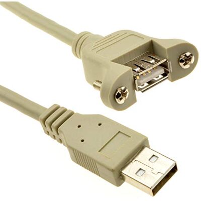 kenable Câble USB 2.0 Panneau Montage Prise Femelle A vers Fiche Mâle A 28AWG 0,3m 30cm Beige - Publicité kenable Câble USB 2.0 Panneau Montage Prise Femelle A vers Fiche Mâle A 28AWG 0,3m 30cm Beige - Publicité