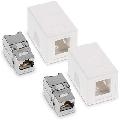 Kwmobile 2x Cat6a RJ45 - Prise réseau - Publicité Kwmobile 2x Cat6a RJ45 - Prise réseau - Publicité