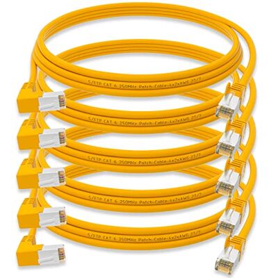 HB-DIGITAL 5X HB Digital Câbles réseau LAN Câble angle 90° Connecteur RJ45 0,5 m 50 cm Cat 6 Jaune Cuivre Professionnel S/FTP PIMF LSZH cat. 6 Cat6 AWG 27/7 Port RJ45 Ethernet Réseau AWG27 Câble de raccordement - Publicité HB-DIGITAL 5X HB Digital Câbles réseau LAN Câble angle 90° Connecteur RJ45 0,5 m 50 cm Cat 6 Jaune Cuivre Professionnel S/FTP PIMF LSZH cat. 6 Cat6 AWG 27/7 Port RJ45 Ethernet Réseau AWG27 Câble de raccordement - Publicité