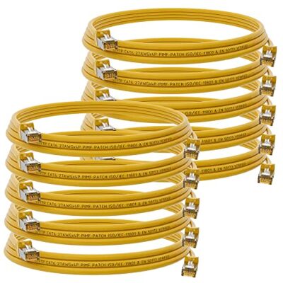 HB-DIGITAL Lot de 10 câbles patch CAT 6 de 3 m Câble réseau LAN Vitesse de transfert jusqu'à 1 Gbit/s Fiche RJ45 25 cm Jaune En cuivre Profi S/FTP Cat6 - Publicité HB-DIGITAL Lot de 10 câbles patch CAT 6 de 3 m Câble réseau LAN Vitesse de transfert jusqu'à 1 Gbit/s Fiche RJ45 25 cm Jaune En cuivre Profi S/FTP Cat6 - Publicité