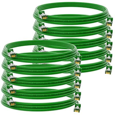 HB-DIGITAL Lot de 10 câbles réseau LAN Cat.6 de 2 m Vitesse de transfert jusqu'à 1 Gbit/s Fiche RJ45 25 cm Vert En cuivre Profi S/FTP Cat6 Câble Ethernet Routeur modem - Publicité HB-DIGITAL Lot de 10 câbles réseau LAN Cat.6 de 2 m Vitesse de transfert jusqu'à 1 Gbit/s Fiche RJ45 25 cm Vert En cuivre Profi S/FTP Cat6 Câble Ethernet Routeur modem - Publicité