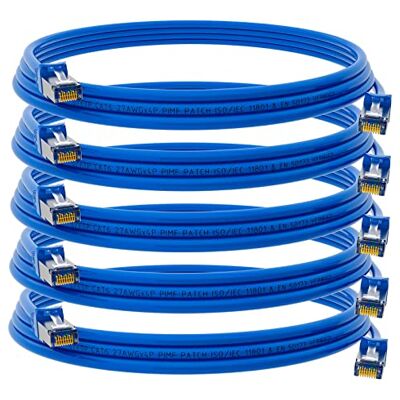 HB-DIGITAL Lot de 5 câbles patch RJ45 LAN CAT 6 de 3 m Câble réseau jusqu'à 1 Gbit/s CAT 6 en cuivre professionnel S/FTP DSL pour panneau de brassage, commutateur, routeur, modem Bleu - Publicité HB-DIGITAL Lot de 5 câbles patch RJ45 LAN CAT 6 de 3 m Câble réseau jusqu'à 1 Gbit/s CAT 6 en cuivre professionnel S/FTP DSL pour panneau de brassage, commutateur, routeur, modem Bleu - Publicité