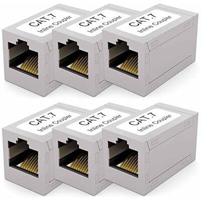 HB-DIGITAL Lot de 6 connecteurs de câble RJ45 CAT7 Connecteur LAN Câble réseau Ethernet Câble patch 2 prises RJ45 Blindage complet Coupler DSL Noir Modulaire Double prise - Publicité HB-DIGITAL Lot de 6 connecteurs de câble RJ45 CAT7 Connecteur LAN Câble réseau Ethernet Câble patch 2 prises RJ45 Blindage complet Coupler DSL Noir Modulaire Double prise - Publicité