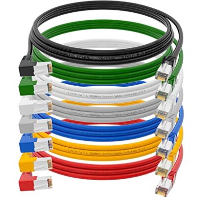 HB-DIGITAL Lot de 7 câbles réseau de 3 m en 7 couleurs (une pièce par couleur) Câble LAN coudé à 90° Fiche RJ45 100 cm Cat 6 Cuivre professionnel S/FTP PIMF LSZH cat. 6 Cat6 AWG 27/7 RJ45 - Publicité HB-DIGITAL Lot de 7 câbles réseau de 3 m en 7 couleurs (une pièce par couleur) Câble LAN coudé à 90° Fiche RJ45 100 cm Cat 6 Cuivre professionnel S/FTP PIMF LSZH cat. 6 Cat6 AWG 27/7 RJ45 - Publicité