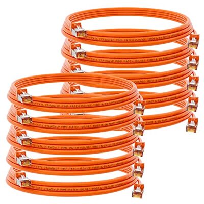 HB-DIGITAL Lot de 10 câbles patch CAT 6 RJ45 S/FTP 1 Gbit/s Orange - Publicité HB-DIGITAL Lot de 10 câbles patch CAT 6 RJ45 S/FTP 1 Gbit/s Orange - Publicité