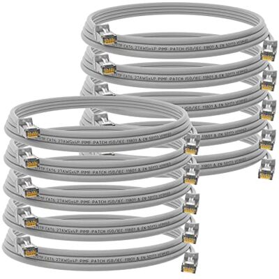 HB-DIGITAL Lot de 10 câbles réseau LAN CAT.6 de 1 m – Vitesse de transfert jusqu'à 1 Gbit/s – Fiche RJ45 25 cm Cat 6 Gris Cuivre Professionnel S/FTP Cat6 Ethernet Cable Patchcable Switch Router Modem - Publicité HB-DIGITAL Lot de 10 câbles réseau LAN CAT.6 de 1 m – Vitesse de transfert jusqu'à 1 Gbit/s – Fiche RJ45 25 cm Cat 6 Gris Cuivre Professionnel S/FTP Cat6 Ethernet Cable Patchcable Switch Router Modem - Publicité
