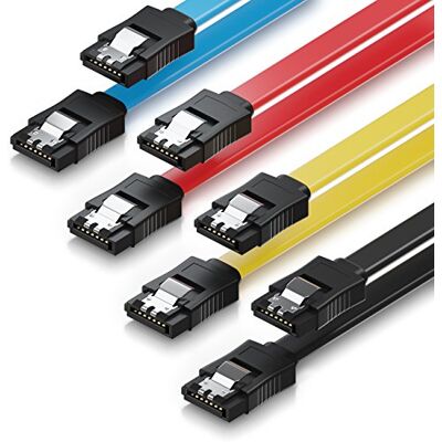 deleyCON 4x 0,5m SATA 3 Câble for HDD SSD Câble de Données 6 GBit/s 2x Droite Jaune Rouge Bleu Noir - Publicité deleyCON 4x 0,5m SATA 3 Câble for HDD SSD Câble de Données 6 GBit/s 2x Droite Jaune Rouge Bleu Noir - Publicité