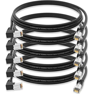 HB-DIGITAL 5X HB Digital Lot de 5 câbles réseau numériques LAN coudé à 90° Fiche RJ45 0,5 m 50 cm Cat 6 noir cuivre professionnel S/FTP PIMF LSZH cat. 6 Cat6 AWG 27/7 RJ45 Port Ethernet Réseau AWG27 Câble de - Publicité HB-DIGITAL 5X HB Digital Lot de 5 câbles réseau numériques LAN coudé à 90° Fiche RJ45 0,5 m 50 cm Cat 6 noir cuivre professionnel S/FTP PIMF LSZH cat. 6 Cat6 AWG 27/7 RJ45 Port Ethernet Réseau AWG27 Câble de - Publicité