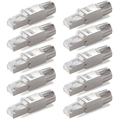 HB-DIGITAL Lot de 10 fiches réseau CAT.7 RJ-45 vers borne de coupe (LSA) *Contacts plaqués or (50u) * Connecteur LAN Gigabit à sertir sans outil pour câble de pose CAT8, CAT7, CAT6a, DSL, Internet - Publicité HB-DIGITAL Lot de 10 fiches réseau CAT.7 RJ-45 vers borne de coupe (LSA) *Contacts plaqués or (50u) * Connecteur LAN Gigabit à sertir sans outil pour câble de pose CAT8, CAT7, CAT6a, DSL, Internet - Publicité