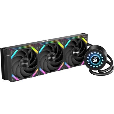 SAMA Watercooling Q70 360mm, LCD 2.8", Intel/AMD, Type-C, Noir Ventilateurs LCP Modulaires XT120, Pompe Silencieuse 2500 RPM - Publicité SAMA Watercooling Q70 360mm, LCD 2.8", Intel/AMD, Type-C, Noir Ventilateurs LCP Modulaires XT120, Pompe Silencieuse 2500 RPM - Publicité
