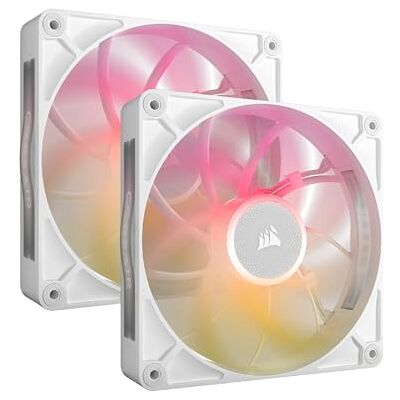 Corsair iCUE Link RX140 Max RGB 140mm PWM Ventilateur Épaiss avec iCUE Link System Hub – Pression Statique Élevée – Palier à Dôme Magnétique – Double Pack – Blanc - Publicité Corsair iCUE Link RX140 Max RGB 140mm PWM Ventilateur Épaiss avec iCUE Link System Hub – Pression Statique Élevée – Palier à Dôme Magnétique – Double Pack – Blanc - Publicité