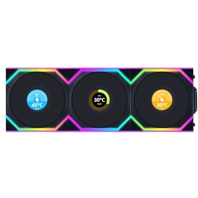 Lian-Li Uni Fan Sl Wireless Lcd L?fter Argb Pwm 3eR-Pack Inkl. Controller Reverse Blade (12rsllcd1w3b) - Publicité Lian-Li Uni Fan Sl Wireless Lcd L?fter Argb Pwm 3eR-Pack Inkl. Controller Reverse Blade (12rsllcd1w3b) - Publicité