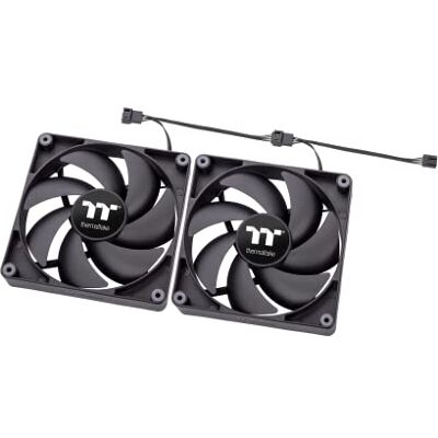 Thermaltake CT140 Pack de 2 Ventilateurs PC PWM 140mm 2000 RPM Daisy-Chain Noir - Publicité Thermaltake CT140 Pack de 2 Ventilateurs PC PWM 140mm 2000 RPM Daisy-Chain Noir - Publicité