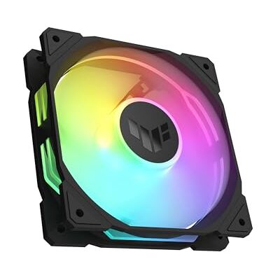 Asus TUF Gaming TR120 ARGB Standard Blade Black Ventilateur de boîtier (120 mm PWM, 2000 tr/min, 3,3 mm H2O, 77,4 CFM, 16 LED RVB adressables individuellement, noir) - Publicité Asus TUF Gaming TR120 ARGB Standard Blade Black Ventilateur de boîtier (120 mm PWM, 2000 tr/min, 3,3 mm H2O, 77,4 CFM, 16 LED RVB adressables individuellement, noir) - Publicité