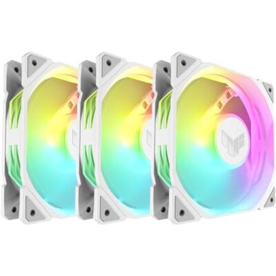 Asus TUF Gaming TR120 ARGB 3IN1 Blanc triple pack (28mm frame fan, 3.3mm H2O high static pressure, 77.4 CFM airflow, double-layer LED array, aura sync, PWM fan control, Wide RPM range) - Publicité Asus TUF Gaming TR120 ARGB 3IN1 Blanc triple pack (28mm frame fan, 3.3mm H2O high static pressure, 77.4 CFM airflow, double-layer LED array, aura sync, PWM fan control, Wide RPM range) - Publicité