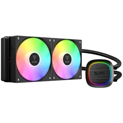 GAMDIAS AIO Watercooling 240mm, Refroidisseur CPU Processeur, Câble Caché, Ventilateurs PWM ARGB, MB Sync, Intel LGA 1700/1200/115x, AMD AM5/AM4, Noir - Publicité GAMDIAS AIO Watercooling 240mm, Refroidisseur CPU Processeur, Câble Caché, Ventilateurs PWM ARGB, MB Sync, Intel LGA 1700/1200/115x, AMD AM5/AM4, Noir - Publicité