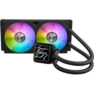 Asus Prime LC ARGB 240mm Refroidisseur liquide CPU AMD/Intel Zone de contact et canaux avec ailettes, bloc d'eau avec verres miroir infini et ventilateurs ARGB - Publicité Asus Prime LC ARGB 240mm Refroidisseur liquide CPU AMD/Intel Zone de contact et canaux avec ailettes, bloc d'eau avec verres miroir infini et ventilateurs ARGB - Publicité