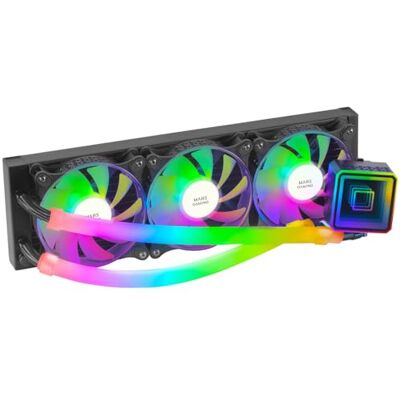 Mars Gaming MLULTRA360, Refroidissement Liquide CPU, TDP 650W, Miroir Infini, 3x Ventilateurs Silencieux FDB ARGB, Tuyaux ARGB, Multisocket Universel, Noir - Publicité Mars Gaming MLULTRA360, Refroidissement Liquide CPU, TDP 650W, Miroir Infini, 3x Ventilateurs Silencieux FDB ARGB, Tuyaux ARGB, Multisocket Universel, Noir - Publicité