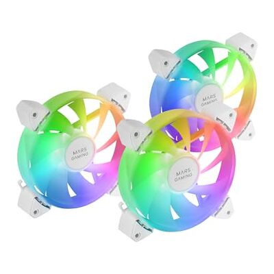 Mars Gaming MF-3A, ventilateurs 120mm FDB ARGB Rainbow 360°, lot de 3, ultra silencieux, 3 en 1, double connecteur - Publicité Mars Gaming MF-3A, ventilateurs 120mm FDB ARGB Rainbow 360°, lot de 3, ultra silencieux, 3 en 1, double connecteur - Publicité