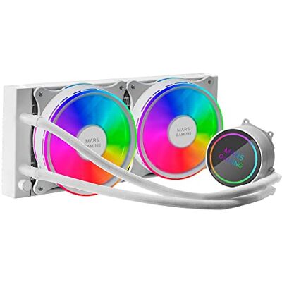 Mars Gaming MLONE240W, Refroidissement Liquide CPU, TDP 400W, Miroir Infini, 2x Ventilateurs FRGB Silencieux, Multisocket Universel, Blanc - Publicité Mars Gaming MLONE240W, Refroidissement Liquide CPU, TDP 400W, Miroir Infini, 2x Ventilateurs FRGB Silencieux, Multisocket Universel, Blanc - Publicité