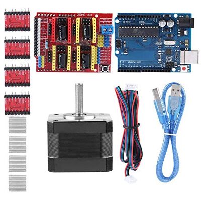 Bewinner Kit de Commande de Moteur Pas à Pas CNC Shield, contrôleur + Moteur Pas à Pas Nema 17 + Carte de Blindage V3.0 + dissipateur de Chaleur, kit de Commande CNC pour - Publicité Bewinner Kit de Commande de Moteur Pas à Pas CNC Shield, contrôleur + Moteur Pas à Pas Nema 17 + Carte de Blindage V3.0 + dissipateur de Chaleur, kit de Commande CNC pour - Publicité