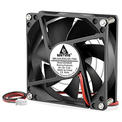 GDSTIME Ventilateur de refroidissement axial 80 mm DC 12 V 2 broches sans balais Boîtier PC 80 x 25 mm - Publicité GDSTIME Ventilateur de refroidissement axial 80 mm DC 12 V 2 broches sans balais Boîtier PC 80 x 25 mm - Publicité