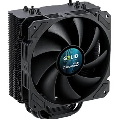 Gelid Solutions Tranquillo 5 Rev.2-4 Power Heatpipes Ventilateur PWM 120mm Compatible Intel et AMD RPM 1600 TDP 150W Couleur : Noir - Publicité Gelid Solutions Tranquillo 5 Rev.2-4 Power Heatpipes Ventilateur PWM 120mm Compatible Intel et AMD RPM 1600 TDP 150W Couleur : Noir - Publicité