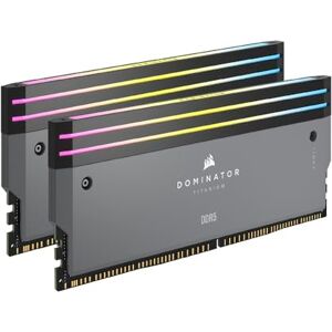 Corsair Dominator Titanium DDR5 RGB Kit d'Amélioration de La Lumière – 2X Modules – 0 Go RAM – Compatible avec l'iCUE – Gris - Publicité Corsair Dominator Titanium DDR5 RGB Kit d'Amélioration de La Lumière – 2X Modules – 0 Go RAM – Compatible avec l'iCUE – Gris - Publicité