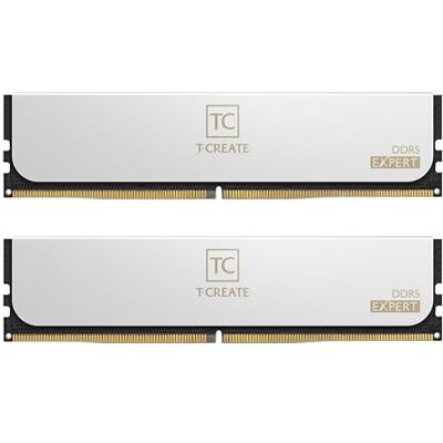 TEAMGROUP T-Create Expert CTCWD532G6000HC38GDC01 Lot de 2 Barrettes de mémoire DDR5 pour Ordinateur de Bureau 6000 MHz (PC5-48000) CL38-46-46-76 Intel XMP 3.0 et AMD Expo, Blanc - Publicité TEAMGROUP T-Create Expert CTCWD532G6000HC38GDC01 Lot de 2 Barrettes de mémoire DDR5 pour Ordinateur de Bureau 6000 MHz (PC5-48000) CL38-46-46-76 Intel XMP 3.0 et AMD Expo, Blanc - Publicité