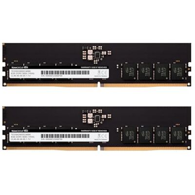 TEAMGROUP Elite Lot de 2 Barrettes de mémoire RAM DDR5 16 Go (2 x 8 Go) 5600 MHz PC5-44800 CL46 Non-ECC Unbuffered UDIMM 288 Broches pour Ordinateur de Bureau Compatible Intel et AMD - Publicité TEAMGROUP Elite Lot de 2 Barrettes de mémoire RAM DDR5 16 Go (2 x 8 Go) 5600 MHz PC5-44800 CL46 Non-ECC Unbuffered UDIMM 288 Broches pour Ordinateur de Bureau Compatible Intel et AMD - Publicité