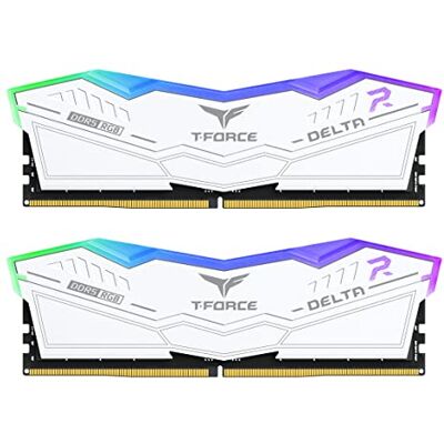 TEAMGROUP T-Force FF4D548G7600HC36EDC01 Delta RGB DDR5 48 Go (2 x 24 Go) 7600 MHz PC5-60800 CL36 M-DIE Module de mémoire RAM pour chipset série 600 700 XMP 3.0 Ready Blanc - Publicité TEAMGROUP T-Force FF4D548G7600HC36EDC01 Delta RGB DDR5 48 Go (2 x 24 Go) 7600 MHz PC5-60800 CL36 M-DIE Module de mémoire RAM pour chipset série 600 700 XMP 3.0 Ready Blanc - Publicité