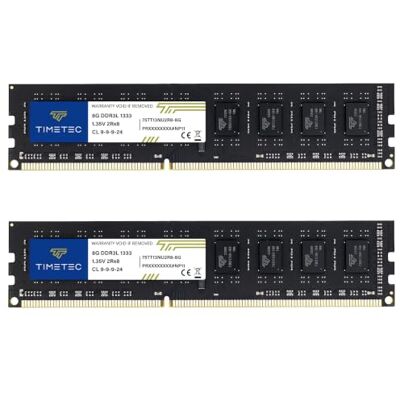 Timetec Premium Lot de 2 barrettes de mémoire RAM 16 Go, (2 x 8 Go), DDR3 / DDR3L 1 333 MHz PC3-10600 Non-ECC sans tampon 1,5 V / 1,35 V CL9 2Rx8 à double rang 240 broches UDIMM pour ordinateur de - Publicité Timetec Premium Lot de 2 barrettes de mémoire RAM 16 Go, (2 x 8 Go), DDR3 / DDR3L 1 333 MHz PC3-10600 Non-ECC sans tampon 1,5 V / 1,35 V CL9 2Rx8 à double rang 240 broches UDIMM pour ordinateur de - Publicité
