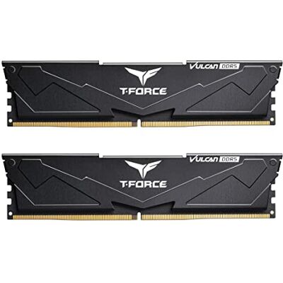 TEAMGROUP T-Force Vulcan FLBD532G6000HC38ADC01 Module de mémoire RAM DDR5 32 Go (2 x 16 Go) 6000 MHz (PC5-48000) CL38 Noir - Publicité TEAMGROUP T-Force Vulcan FLBD532G6000HC38ADC01 Module de mémoire RAM DDR5 32 Go (2 x 16 Go) 6000 MHz (PC5-48000) CL38 Noir - Publicité