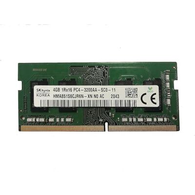 SK Hynix MTXtec Barrette de mémoire vive pour ordinateur portable 4 Go DDR4 3200 MHz PC4-25600 1,2 V 1R x 16 SODIMM HMA851S6CJR6N-XN - Publicité SK Hynix MTXtec Barrette de mémoire vive pour ordinateur portable 4 Go DDR4 3200 MHz PC4-25600 1,2 V 1R x 16 SODIMM HMA851S6CJR6N-XN - Publicité