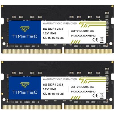 Timetec KIT de 16 Go (2x8 Go) DDR4 2133 MHz (PC4-2133P) PC4-17000 SODIMM RAM pour ordinateur portable – Module de mémoire 260-broches 1,2 V CL15 Non-ECC non tamponnée pour ordinateur portable - Publicité Timetec KIT de 16 Go (2x8 Go) DDR4 2133 MHz (PC4-2133P) PC4-17000 SODIMM RAM pour ordinateur portable – Module de mémoire 260-broches 1,2 V CL15 Non-ECC non tamponnée pour ordinateur portable - Publicité