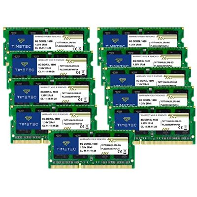 Timetec 80 Go KIT(10x8Go) DDR3L/DDR3 1600MHz PC3-12800 Non-ECC sans Tampon 1.35 V/1.5 V CL11 2Rx8 Double Rang 204 Broches SODIMM Ordinateur Portable PC Ordinateur mémoire RAM Module Mise à Niveau - Publicité Timetec 80 Go KIT(10x8Go) DDR3L/DDR3 1600MHz PC3-12800 Non-ECC sans Tampon 1.35 V/1.5 V CL11 2Rx8 Double Rang 204 Broches SODIMM Ordinateur Portable PC Ordinateur mémoire RAM Module Mise à Niveau - Publicité