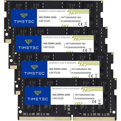 Timetec 64 Go KIT(4x16Go) DDR4 3200 MHz (PC4-3200AA) PC4-25600 SODIMM – Non-ECC sans Tampon, 260 Broches, 1,2 V CL22, Module de mémoire pour Ordinateur Portable, Mini-PC et Ordinateur Tout-en-Un. Publicité Timetec 64 Go KIT(4x16Go) DDR4 3200 MHz (PC4-3200AA) PC4-25600 SODIMM – Non-ECC sans Tampon, 260 Broches, 1,2 V CL22, Module de mémoire pour Ordinateur Portable, Mini-PC et Ordinateur Tout-en-Un. Publicité