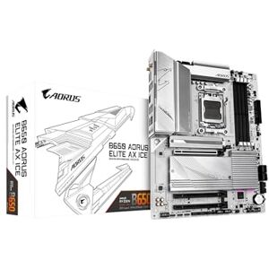 Gigabyte B650 AORUS Elite AX Ice (AM5/ LGA 1718/ AMD/ B650/ ATX/Garantie 5 ans/DDR5/Triple M.2/PCIe 5.0/USB 3.2 Gen2X2 Type-C/WiFi 6E/2.5GbE LAN/Snow White/EZ-Loquet/Carte mère) - Publicité Gigabyte B650 AORUS Elite AX Ice (AM5/ LGA 1718/ AMD/ B650/ ATX/Garantie 5 ans/DDR5/Triple M.2/PCIe 5.0/USB 3.2 Gen2X2 Type-C/WiFi 6E/2.5GbE LAN/Snow White/EZ-Loquet/Carte mère) - Publicité