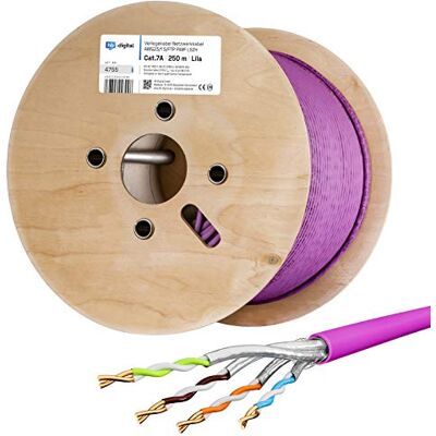 HB-DIGITAL 250m CAT 7A Câble réseau LAN Ethernet RJ45 S/FTP PiMF Internet d'installation en Cuivre solide max. 1200MHz pour Switch Prise Serveur PC LSZH Sans halogène AWG23 violet - Publicité HB-DIGITAL 250m CAT 7A Câble réseau LAN Ethernet RJ45 S/FTP PiMF Internet d'installation en Cuivre solide max. 1200MHz pour Switch Prise Serveur PC LSZH Sans halogène AWG23 violet - Publicité