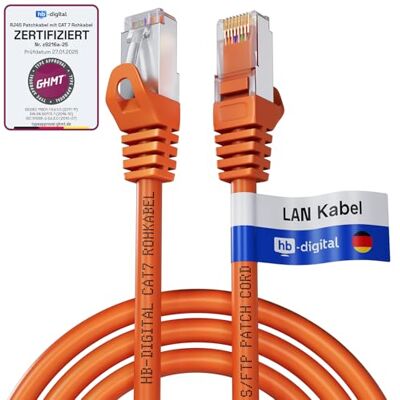 HB-DIGITAL 1 m Câble Ethernet LAN CAT 7 S/FTP PiMF LSZH AWG26 Câble Réseau avec Connecteurs RJ45 CAT 6A 10 Gbits/s 600 MHz Idéal pour Panneau de Brassage Serveurs PC Laptop Smart TV DSL Orange - Publicité HB-DIGITAL 1 m Câble Ethernet LAN CAT 7 S/FTP PiMF LSZH AWG26 Câble Réseau avec Connecteurs RJ45 CAT 6A 10 Gbits/s 600 MHz Idéal pour Panneau de Brassage Serveurs PC Laptop Smart TV DSL Orange - Publicité