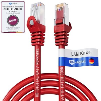 HB-DIGITAL 1,5 m Câble Ethernet LAN CAT 7 S/FTP PiMF LSZH AWG26 Câble Réseau avec Connecteurs RJ45 CAT 6A 10 Gbits/s 600 MHz Idéal pour Panneau de Brassage Serveurs PC Laptop Smart TV DSL Rouge - Publicité HB-DIGITAL 1,5 m Câble Ethernet LAN CAT 7 S/FTP PiMF LSZH AWG26 Câble Réseau avec Connecteurs RJ45 CAT 6A 10 Gbits/s 600 MHz Idéal pour Panneau de Brassage Serveurs PC Laptop Smart TV DSL Rouge - Publicité