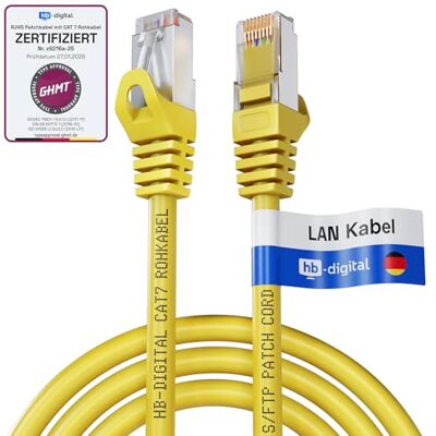 HB-DIGITAL 3 m Câble Ethernet LAN CAT 7 S/FTP PiMF LSZH AWG26 Câble Réseau avec Connecteurs RJ45 CAT 6A 10 Gbits/s 600 MHz Idéal pour Panneau de Brassage Serveurs PC Laptop Smart TV DSL Jaune - Publicité HB-DIGITAL 3 m Câble Ethernet LAN CAT 7 S/FTP PiMF LSZH AWG26 Câble Réseau avec Connecteurs RJ45 CAT 6A 10 Gbits/s 600 MHz Idéal pour Panneau de Brassage Serveurs PC Laptop Smart TV DSL Jaune - Publicité