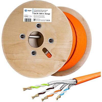HB-DIGITAL 500m CAT 7A Câble réseau LAN Ethernet RJ45 S/FTP PiMF Internet d'installation en Cuivre solide max. 1200MHz pour Switch Prise Serveur PC LSZH Sans halogène AWG23 orange - Publicité HB-DIGITAL 500m CAT 7A Câble réseau LAN Ethernet RJ45 S/FTP PiMF Internet d'installation en Cuivre solide max. 1200MHz pour Switch Prise Serveur PC LSZH Sans halogène AWG23 orange - Publicité